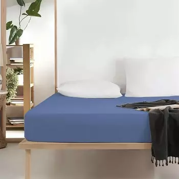 Мягкая односпальная простыня Evideoa - Индиго - 180x240 см Evidea