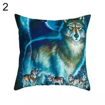 Мягкая персиковая кожа с принтом волка, наволочка, чехол, подушка для домашнего дивана, украшение автомобиля-2 # Stuttg