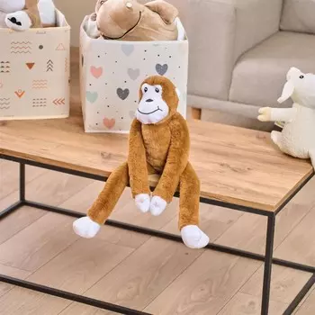 Мягкая подушка Evidea в виде фигурки обезьяны на липучке - Коричневый - 90x15 см