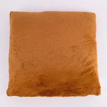 Мягкая подушка из полиэфирного плюша, однотонного верблюжьего цвета, 50х50см Stof