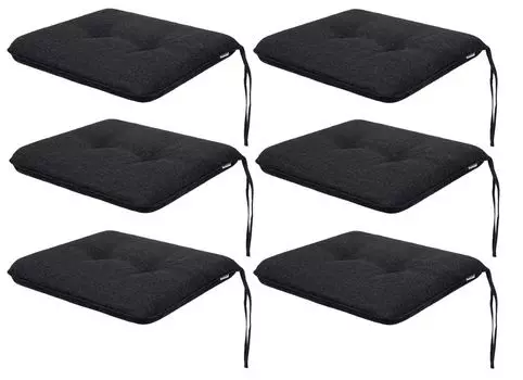 Мягкая подушка на стул для гостиной, кухни, столовой, толстая подушка для садового стула, подушка для сиденья для домашнего и наружного использования — набор из 6 штук 50x43 см — односторонние — зеленая трава Sales Core, черный