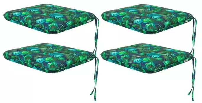 Мягкая подушка на стул для гостиной, кухни, столовой, толстая подушка для садового стула, подушка для сиденья для дома и на открытом воздухе — набор из 4 штук 50x43 см — односторонние — темно-синие Sales Core