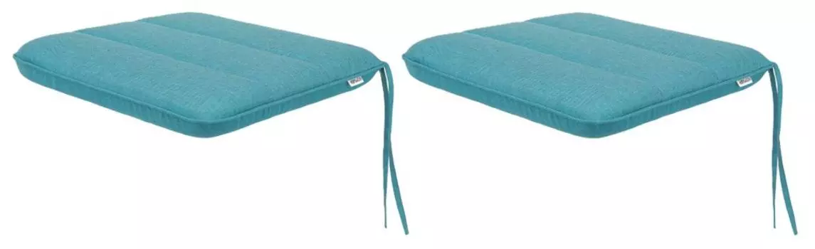 Мягкая подушка на стул для гостиной, кухни, столовой, толстая подушка для садового стула, подушка для сиденья для дома и на открытом воздухе — набор из 2 штук размером 50x43 см — двусторонние — белые цветы Sales Core, синий