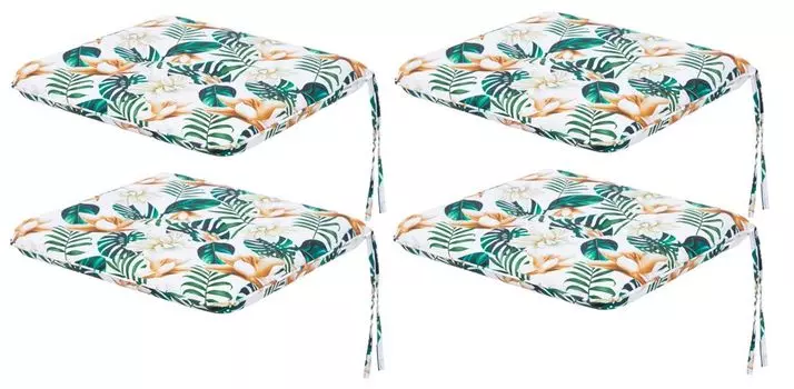 Мягкая подушка на стул для гостиной, кухни, столовой, толстая подушка для садового стула, подушка для сиденья для дома и на открытом воздухе — набор из 4 штук размером 50x43 см — двусторонний — зеленая трава Sales Core