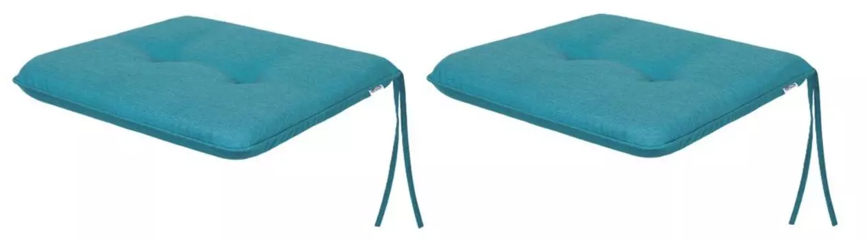 Мягкая подушка на стул для гостиной, кухни, столовой, толстая подушка для садового стула, подушка для сиденья для домашнего и наружного использования — набор из 2 штук 50x43 см — двусторонний — черный Sales Core, синий