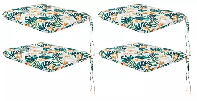 Мягкая подушка на стул для гостиной, кухни, столовой, толстая подушка для садового стула, подушка для сиденья для дома и на открытом воздухе — набор из 4 штук 50x43 см — односторонние — графит Sales Core