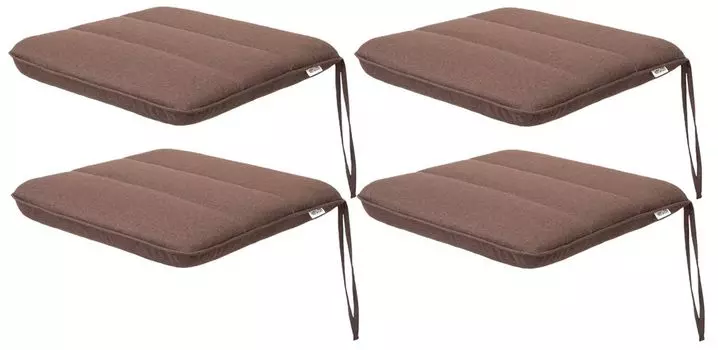 Мягкая подушка на стул для гостиной, кухни, столовой, толстая подушка для садового стула, подушка для сиденья для домашнего и наружного использования — набор из 4 штук 50x43 см — односторонний — синий Sales Core, коричневый