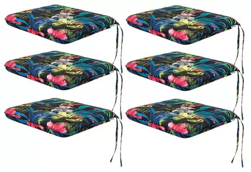 Мягкая подушка на стул для гостиной, кухни, столовой, толстая подушка для садового стула, подушка для сиденья для домашнего и наружного использования — набор из 6 штук 50x43 см — односторонний — бежевый Sales Core