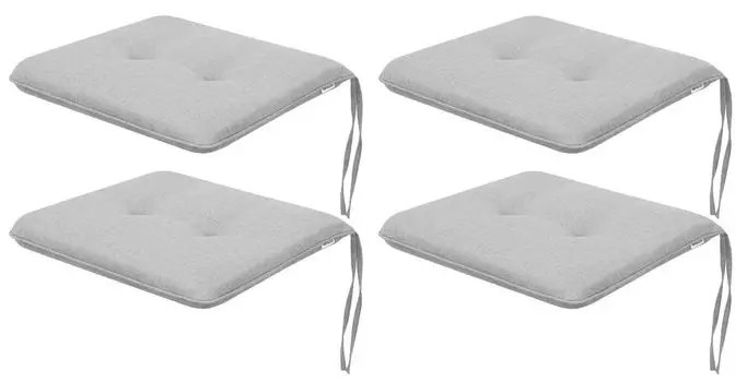 Мягкая подушка на стул для гостиной, кухни, столовой, толстая подушка для садового стула, подушка для сиденья для домашнего и наружного использования — набор из 4 штук размером 50x43 см — односторонние — разноцветные листья Sales Core, серый