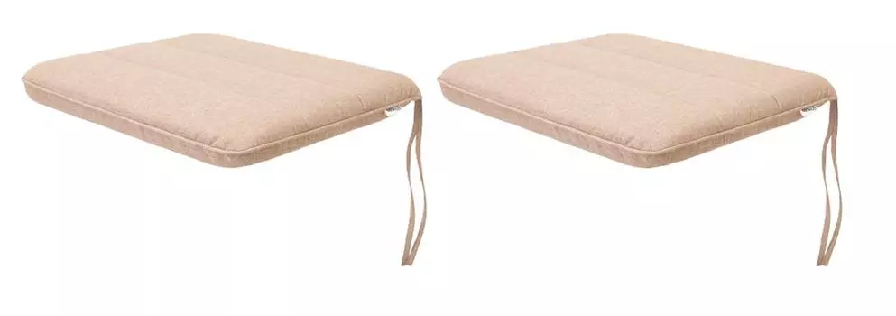 Мягкая подушка на стул для гостиной, кухни, столовой, толстая подушка для садового стула, подушка для сиденья для домашнего и наружного использования — набор из 2 штук 50x43 см — односторонний — коричневый Sales Core, бежевый