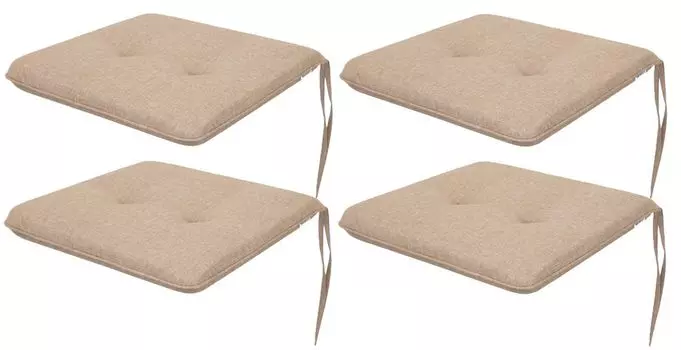 Мягкая подушка на стул для гостиной, кухни, столовой, толстая подушка для садового стула, подушка для сиденья для домашнего и наружного использования — набор из 4 предметов размером 50x43 см — двусторонний — синий Sales Core, бежевый