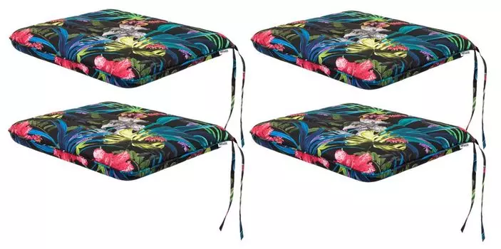 Мягкая подушка на стул для гостиной, кухни, столовой, толстая подушка для садового стула, подушка для сиденья для домашнего и наружного использования — набор из 6 штук 50x43 см — двусторонние — разноцветные листья Sales Core
