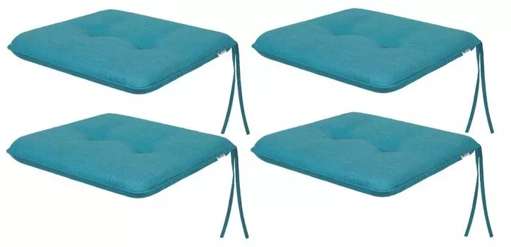 Мягкая подушка на стул для гостиной, кухни, столовой, толстая подушка для садового стула, подушка для сиденья для домашнего и наружного использования — набор из 4 предметов размером 50x43 см — односторонние — цвет ясеня Sales Core, синий