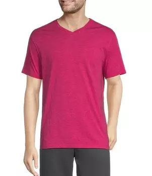 Мягкая потертая футболка Roundtree & Yorke с короткими рукавами и v-образным вырезом, розовый