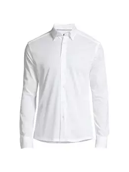 Мягкая повседневная облегающая спортивная рубашка из хлопка пике Eton, белый