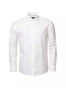 Мягкая повседневная рубашка из хлопка и шелка современного кроя Eton, белый