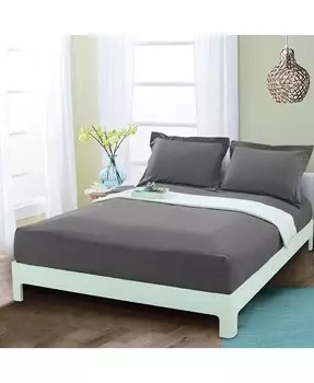 Мягкая шелковистая простыня на резинке, California King Elegant Comfort, серый