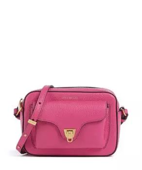 Мягкая сумка через плечо из зернистой коровьей кожи Coccinelle, фуксия
