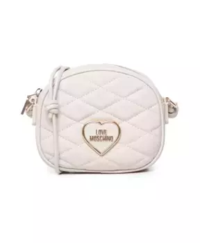 Мягкая сумка через плечо с бляшкой с логотипом Love Moschino, белый
