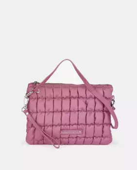 Мягкая сумка через плечо с фирменными деталями Caminatta, розовый