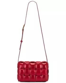 Мягкая сумка-кассета Bottega Veneta, цвет Dark Red & Gold