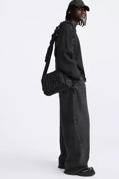 Мягкая сумка кроссбоди ZARA, черный