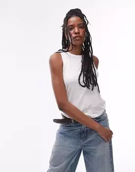 Мягкая свободная майка Topshop белого цвета