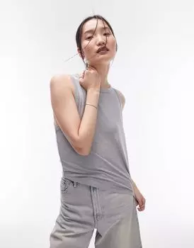 Мягкая свободная майка Topshop цвета шалфея