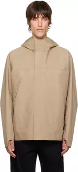 Мягкая техническая куртка-парка цвета загара LEMAIRE