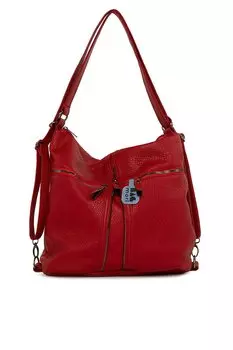 Мягкая текстурированная сумка-слинг с карманом Bagmori, красный