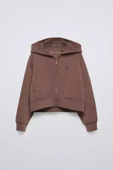 Мягкая тканя толстовка ZARA, коричневый