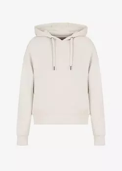 Мягкая толстовка интерлок с капюшоном и логотипом Armani Exchange, бежевый
