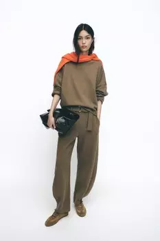 Мягкая толстовка оверсайз ZARA, кэмел