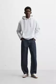 Мягкая толстовка с капюшоном ZARA, светло-голубой