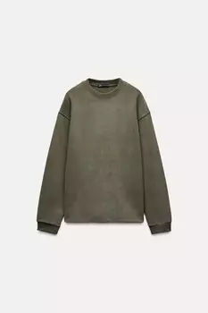 Мягкая толстовка ZARA, светлый хаки