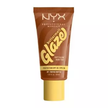 Мягкая тональная основа Buttermelt glaze spf 30 NYX Professional Makeup, цвет toffee butta, 30 мл