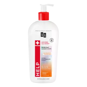 Мягкая жидкость и гель для душа 2в1, 400 мл Aa Help+ s.o.s