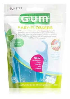 Мягкая зубная нить с фтором и мятой G.U.M Easy Floessers