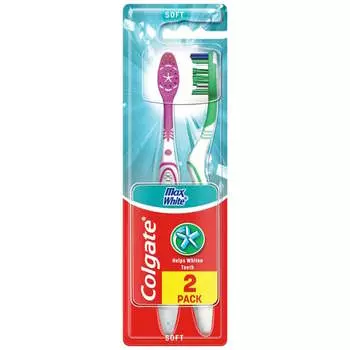 Мягкая зубная щетка, 2 шт. Colgate, Max White