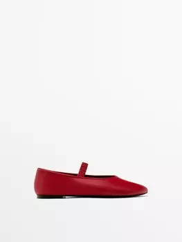 Мягкие эластичные балетки Massimo Dutti, красный