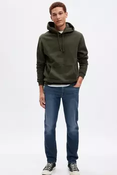 Мягкие эластичные джинсы узкого кроя Gap, синий