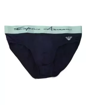 Мягкие эластичные трусы из модала с логотипом Emporio Armani, синий