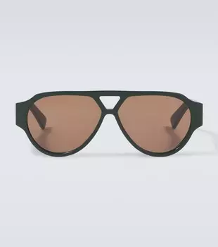 Мягкие авиаторские очки Bottega Veneta, Green-Green-Brown