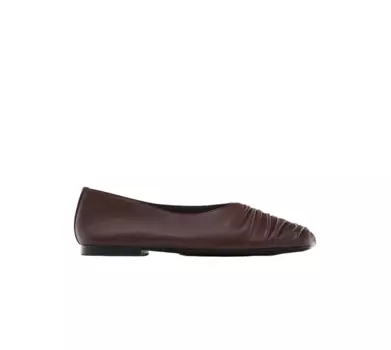 Мягкие балетки со сборками Massimo Dutti, бургундия