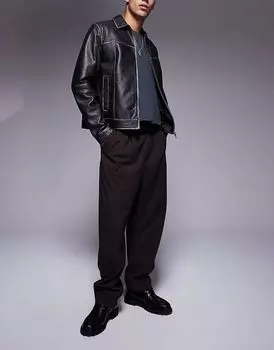 Мягкие брюки-баллоны коричневого цвета ASOS DESIGN