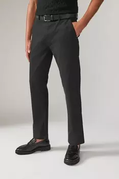 Мягкие брюки чиносы с принтом и поясом Next, черный