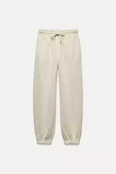 Мягкие брюки для спорта ZARA, экрю