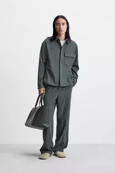Мягкие брюки jogger на талии ZARA, антрацитово-серый