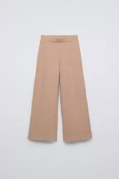 Мягкие брюки-кюлоты ZARA, бежевый