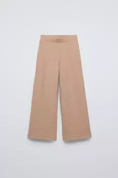 Мягкие брюки-кюлоты ZARA, бежевый